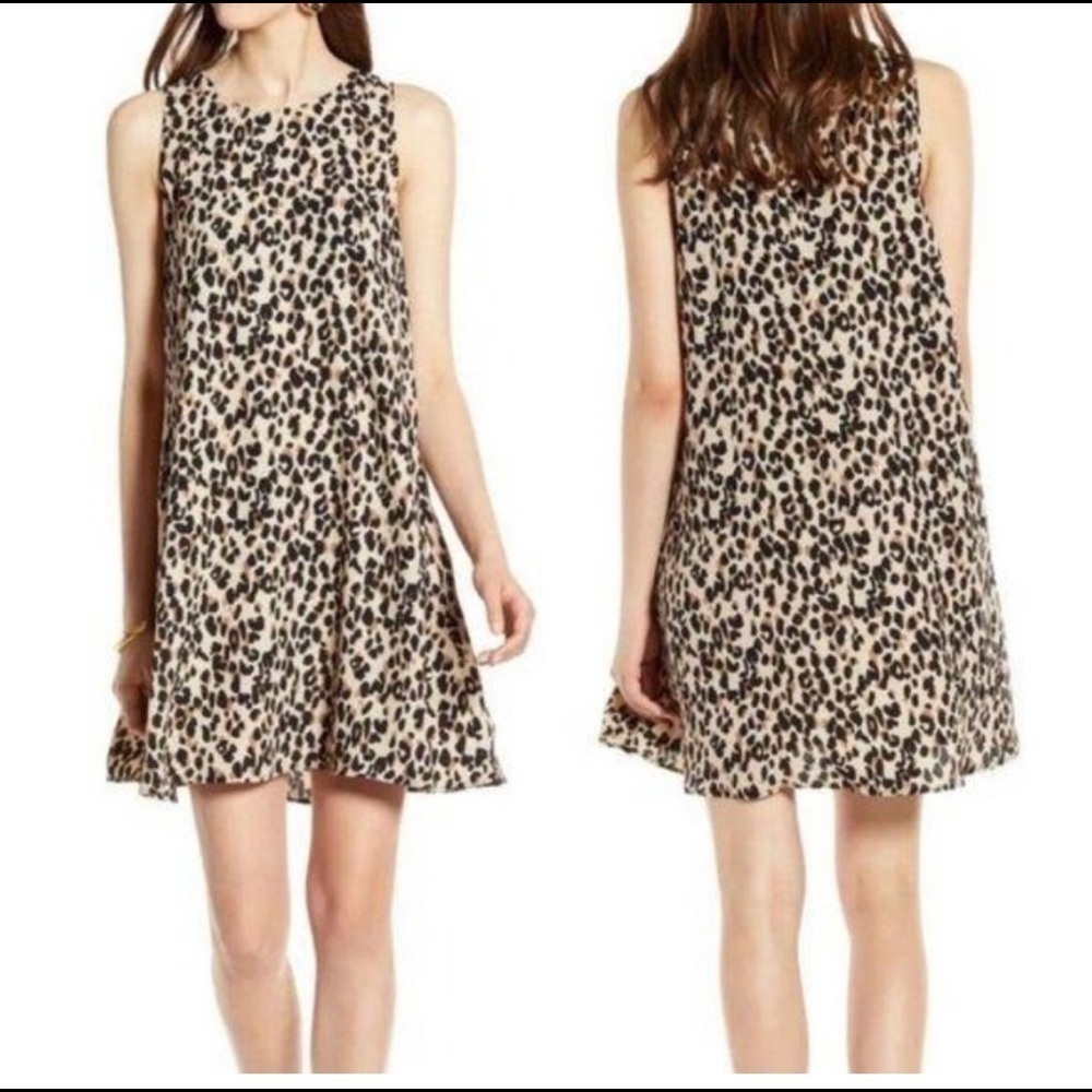 Halogen leopard print sleeveless dress. XS
C